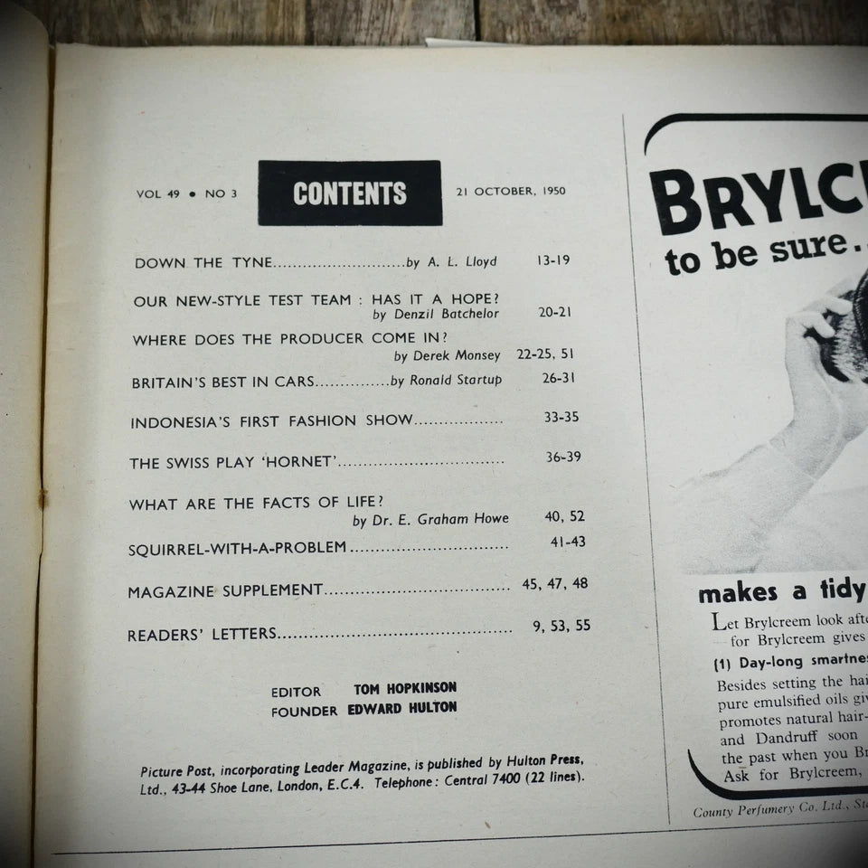 Picture Post 21 October 1950 Photographer Ylla, Kurt Hutton, River Tyne