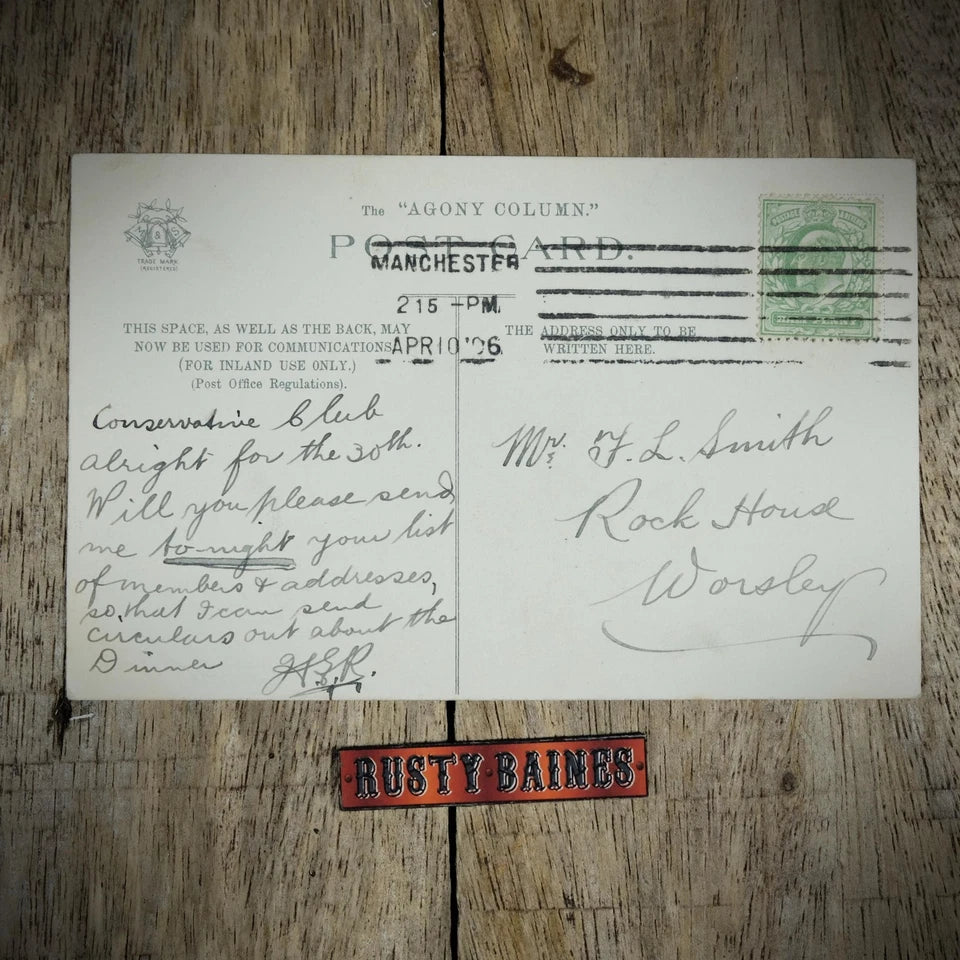 Postcard, Misch & Stock Agony Column, Personal Column, Debt Bill