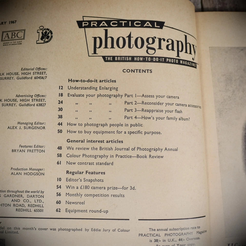 Vintage Practical Photography Magazine January 1967