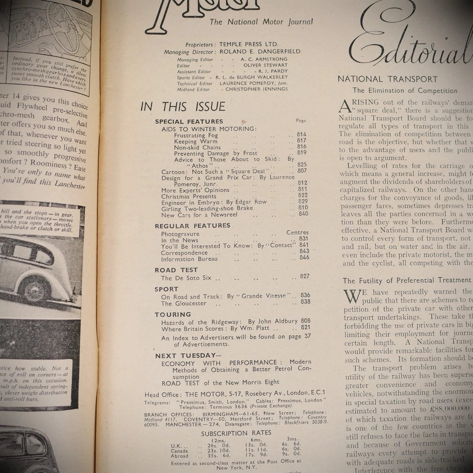 Vintage Motor Magazine December 6th 1938, Pre-WW2, Morris Ten
