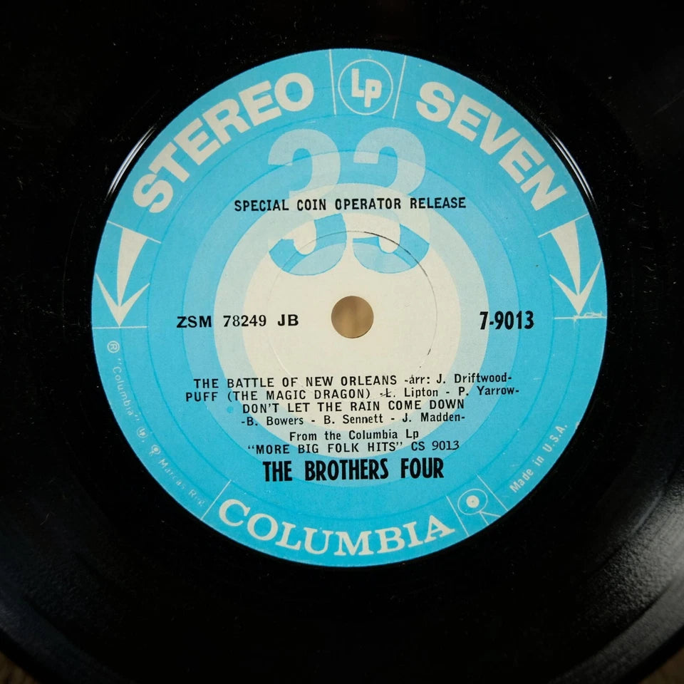 Record 7", The Brothers Four, More Big Folk Hits, Jukebox Coin Op