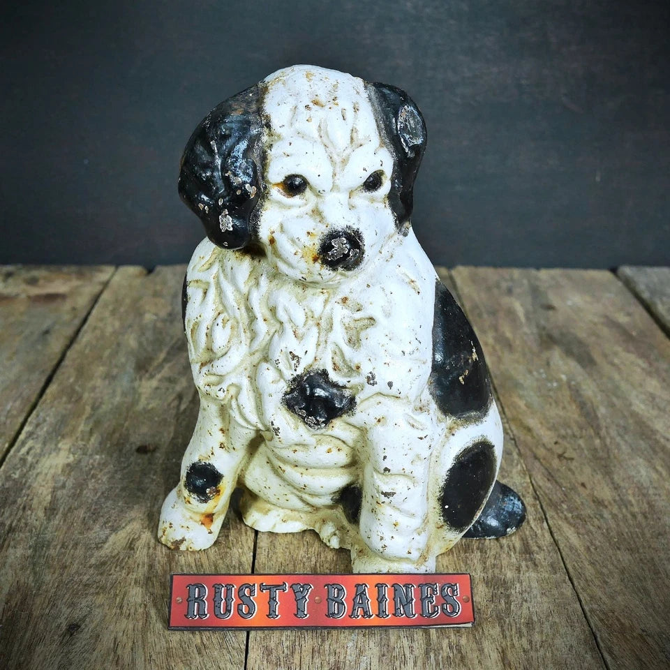 Vintage Cast Iron Dog Door Stop, King Charles Spaniel?