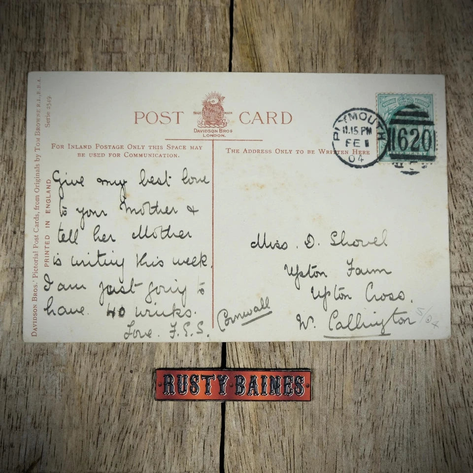 Postcard, Comic/Humour, Tom Browne, Overloaded Coach & Horses