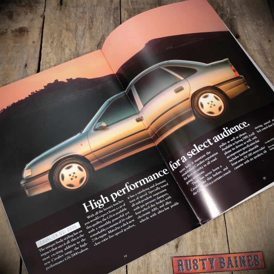Car Brochure, Vauxhall Cavalier Mk3, 1989 #1, SRi, GSi, CD, Gl, L