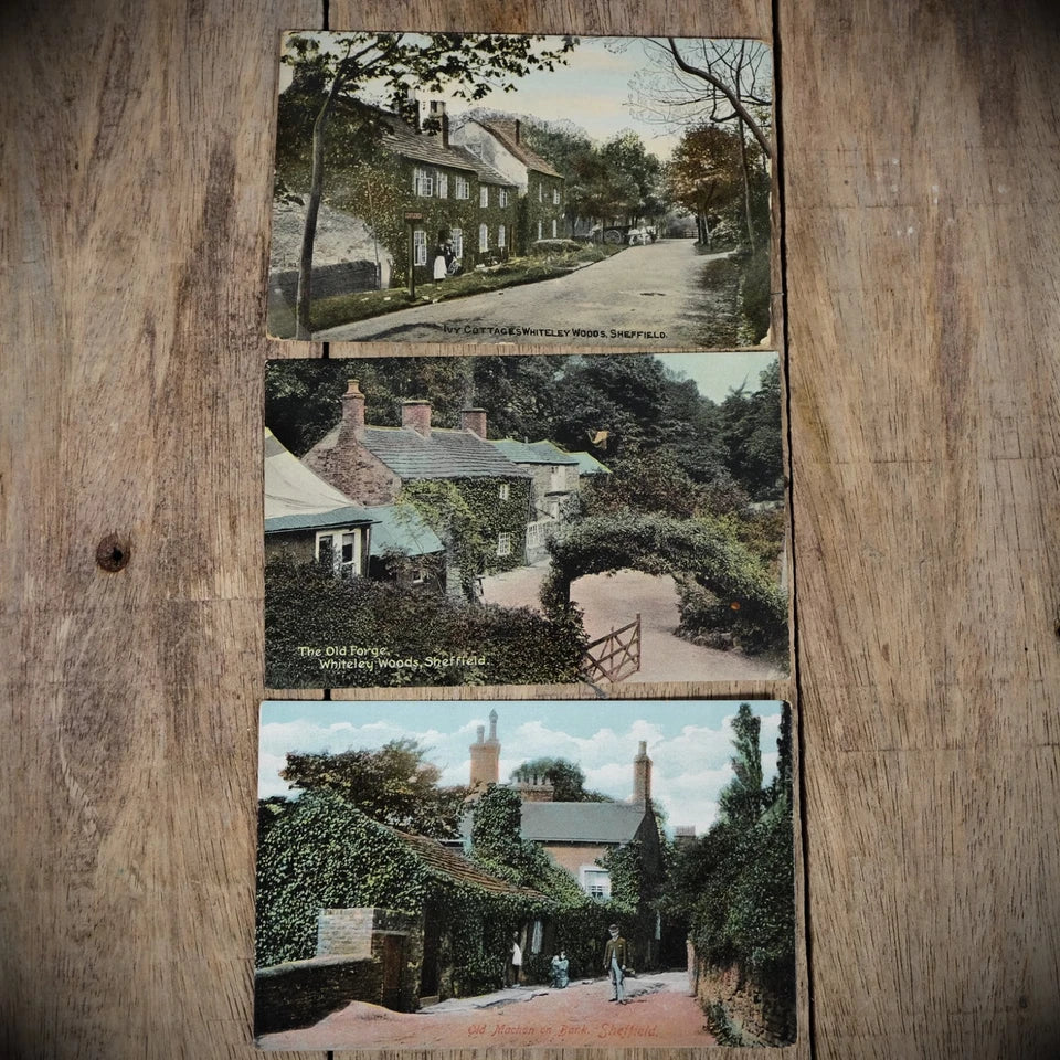 Postcards, Bundle x3 Sheffield Whitley Woods/Forge/Cottage/Machon Bank
