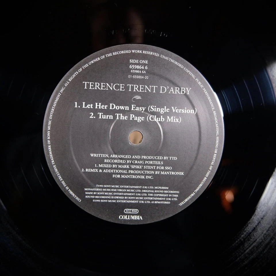 Record 12", Terence Trent D'Arby Let Her Down Easy, Limited Edition
