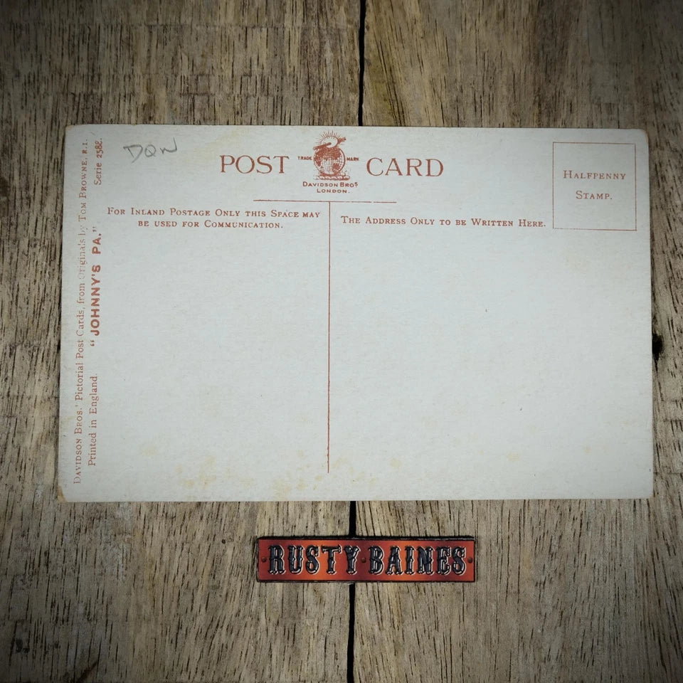 Postcard, Tom Browne Comic, Johnny's Pa, Army TA Volunteers, Rifle