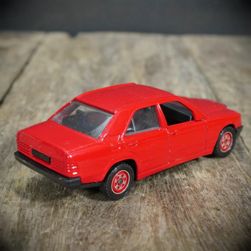 Solido Mercedes 190 E, Vintage Toy Car, Boxed, Red, 1/43 Scale