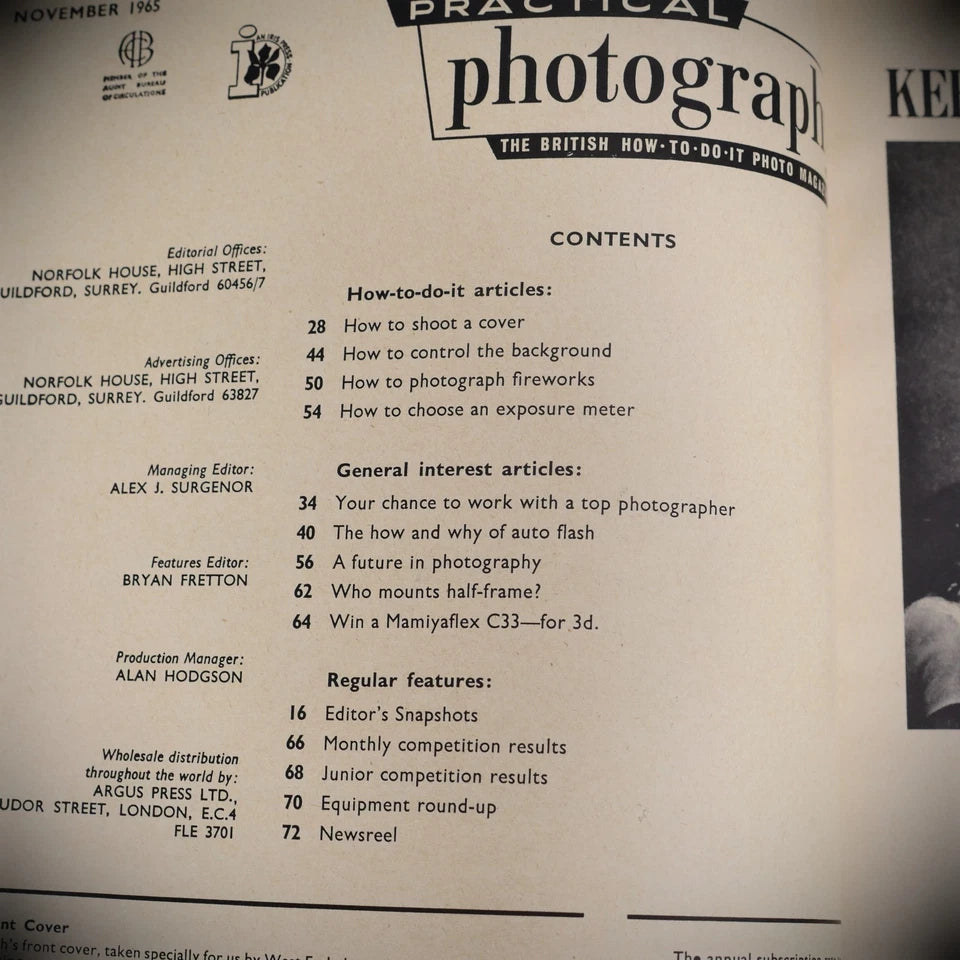Vintage Practical Photography Magazine November 1965