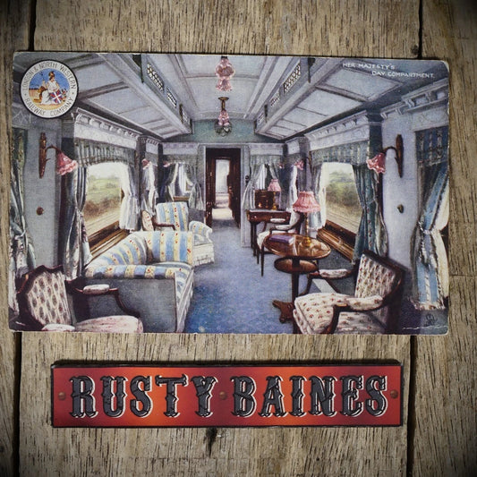 Postcard, Royalty, Her Majesty's Day Compartment Railway Carriage LNWR