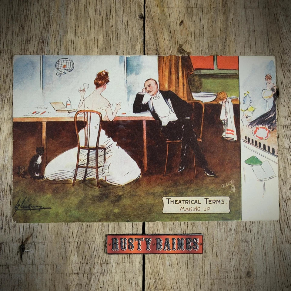 Postcard, Tuck Oilette Humour, Theatrical Terms, Making Up, Romance