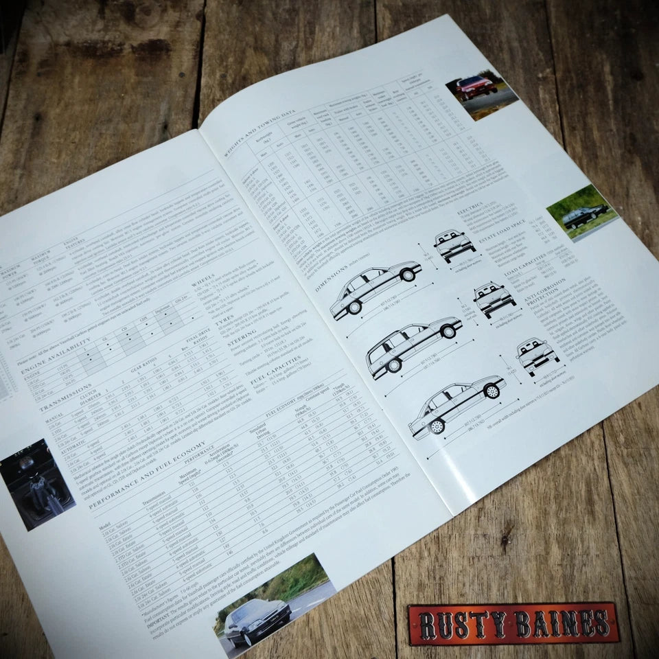 Sales Brochure, Vauxhall Carlton 1993 Range, Saloon/Estate