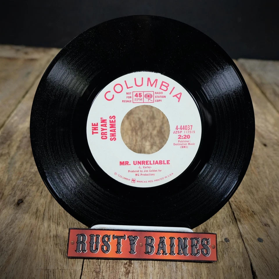 Record 7" Single, The Cryan Shames, Mr Unreliable
