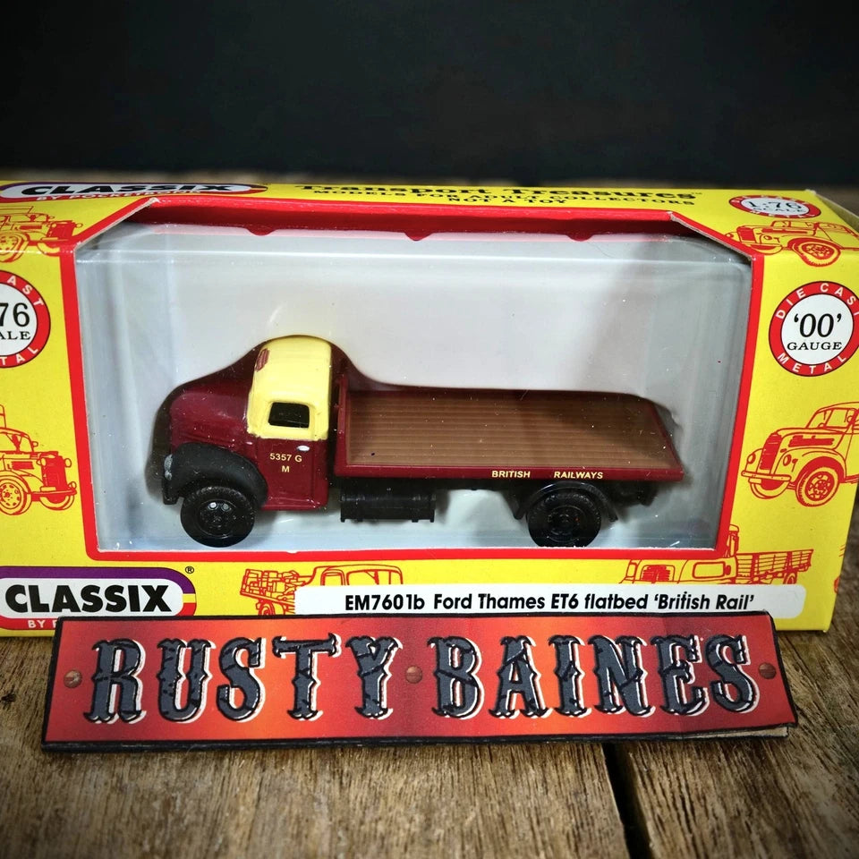 Pocketbond Classix Ford Thames ET6 British Rail Flatbed Lorry 1/76