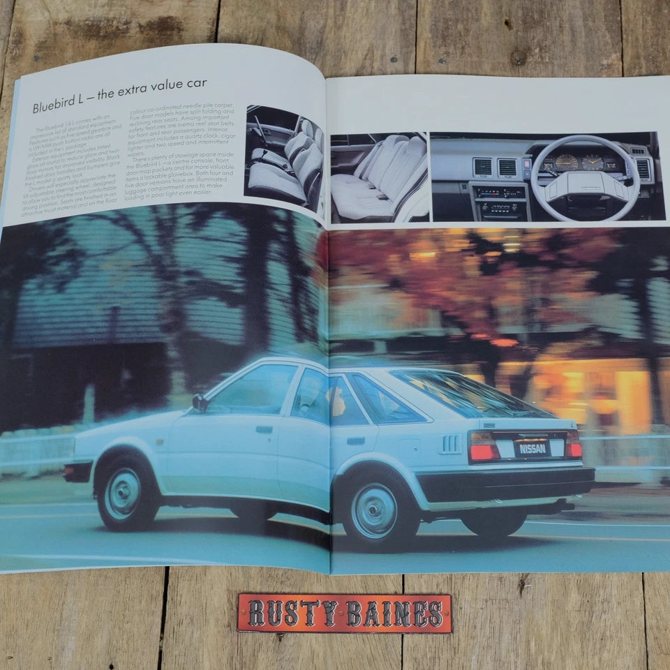 Original Car Brochure, Nissan Bluebird 1986