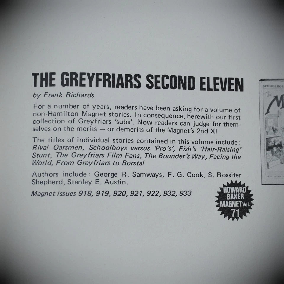 Magnet Volume No.71, The Greyfriars Second Eleven, Frank Richards 1979 Hardback