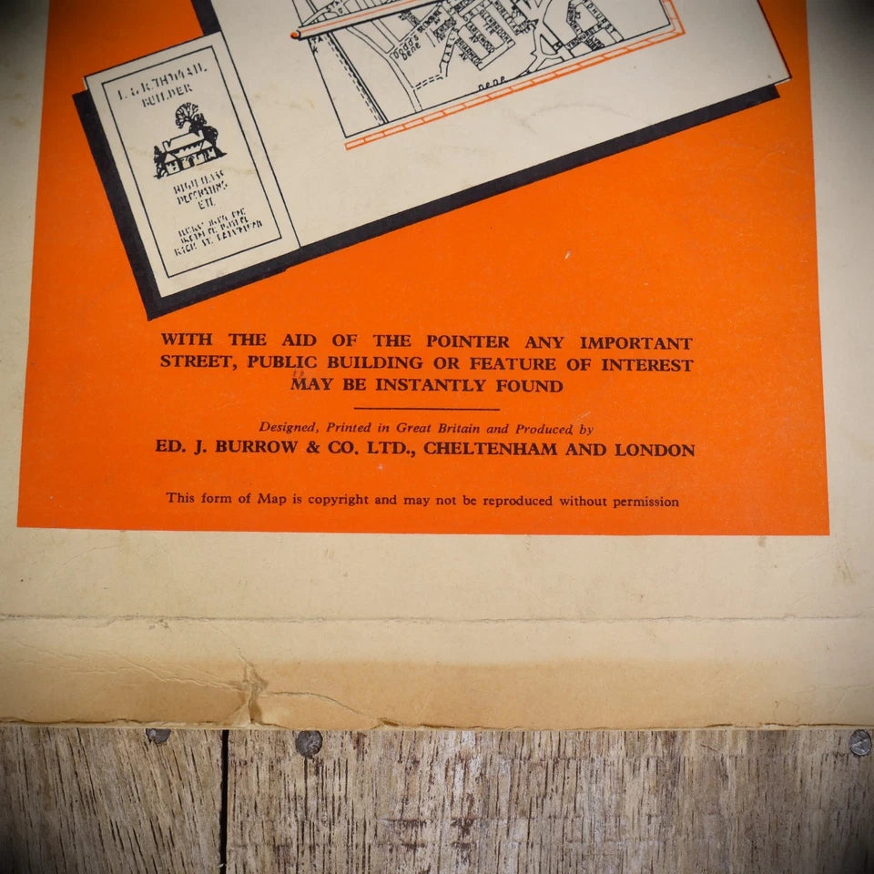 Burrow's Pointer Guide Map of Leeds, Vintage/Late 1960's
