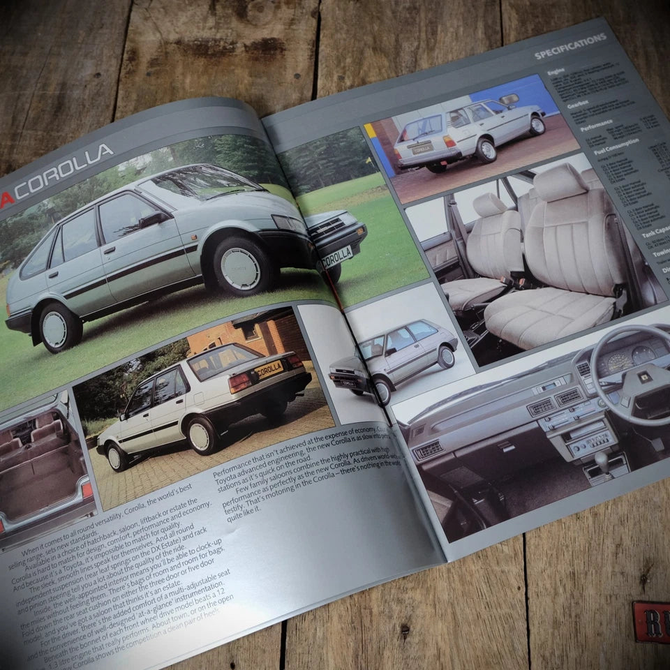 Car Brochure, Toyota Range 1986 UK, Celica, Corolla, Supra, Landcruiser Etc.