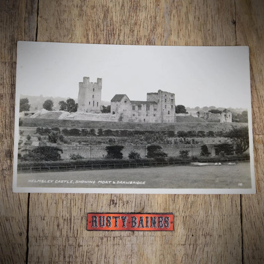 Postcard, Helmsley Castle Moat and Drawbridge, Real Photo