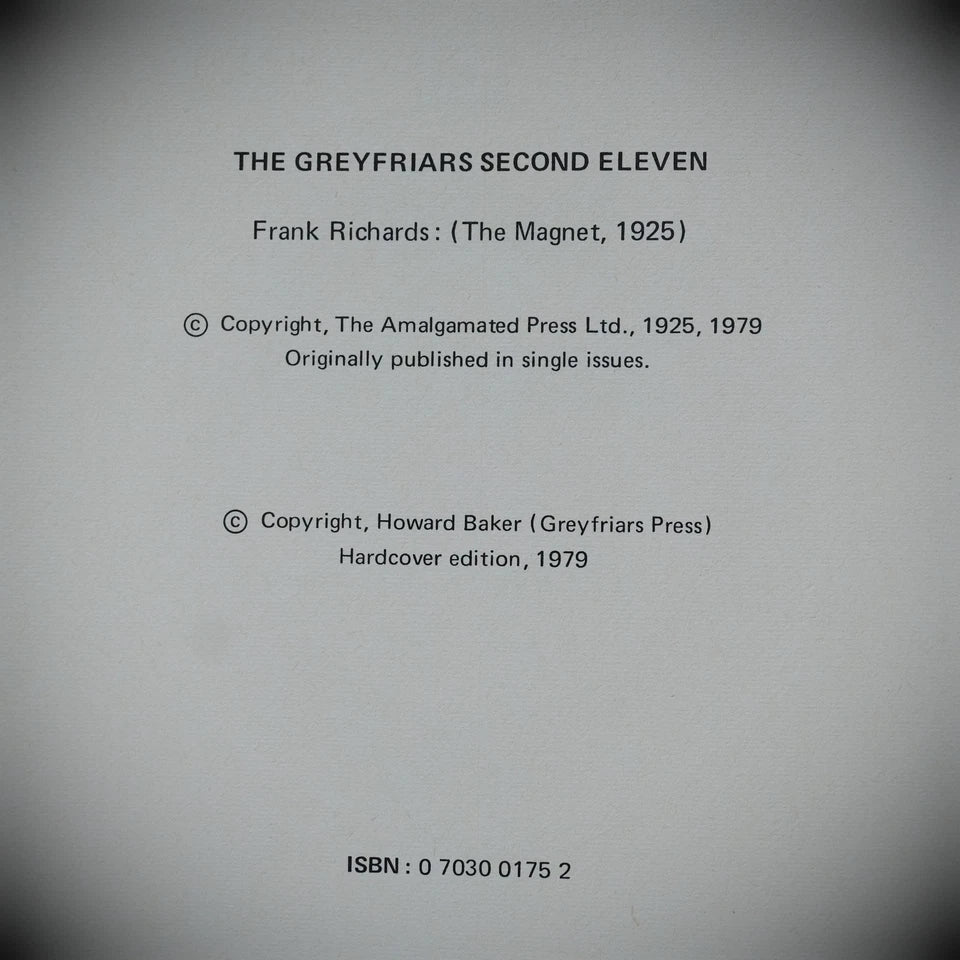 Magnet Volume No.71, The Greyfriars Second Eleven, Frank Richards 1979 Hardback