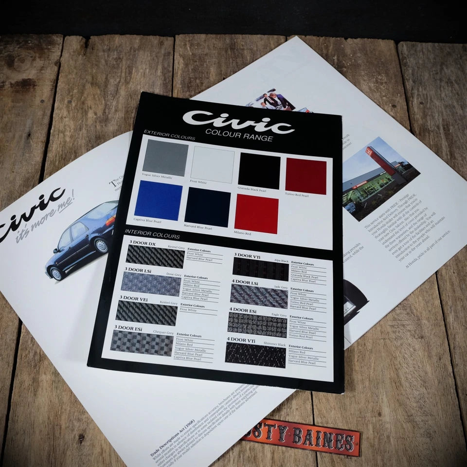 Car Brochure, Honda Civic Saloon, Undated Circa 1991
