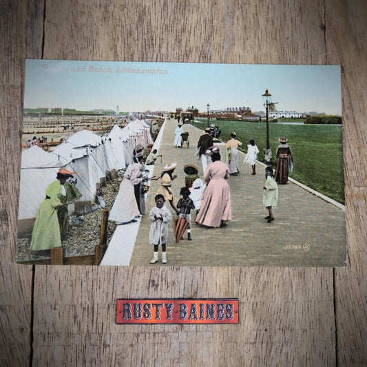 Postcard, Littlehampton Parade & Beach, Changing Tents, Printed
