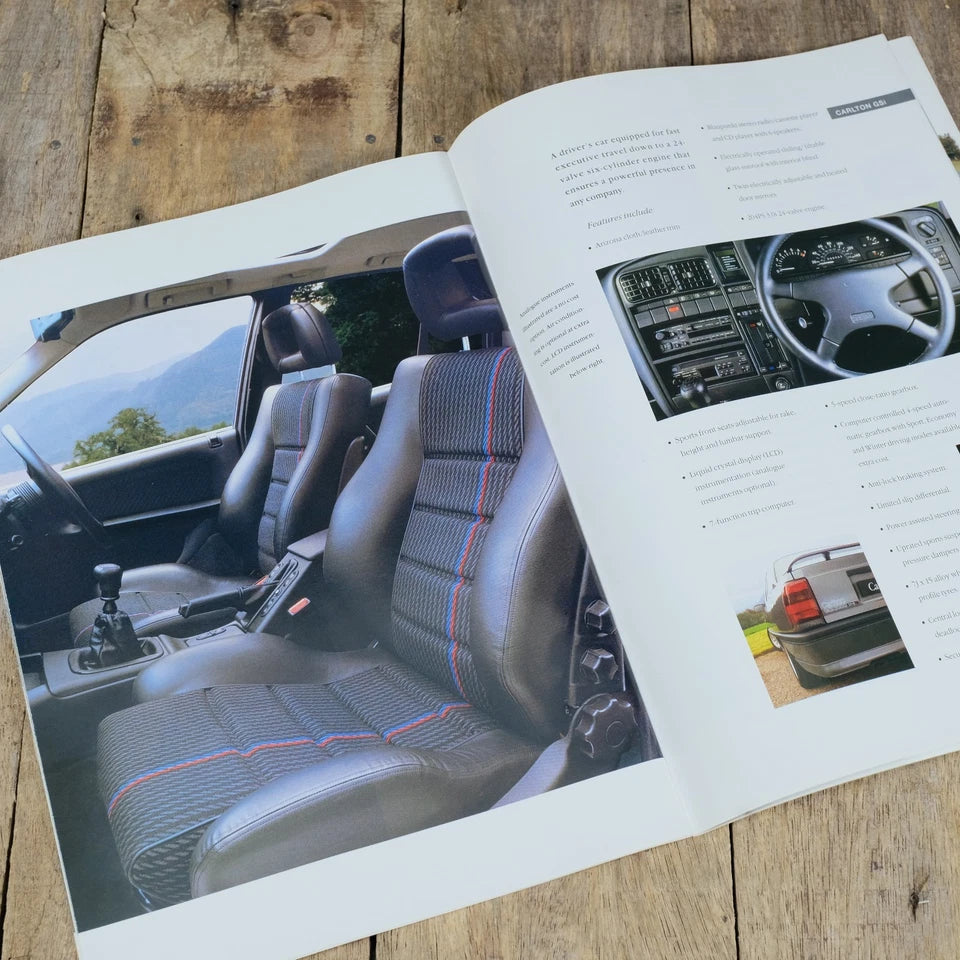 Original Car Brochure, Vauxhall Carlton, UK 1991, Saloon/Estate, GSi, CD, CDX