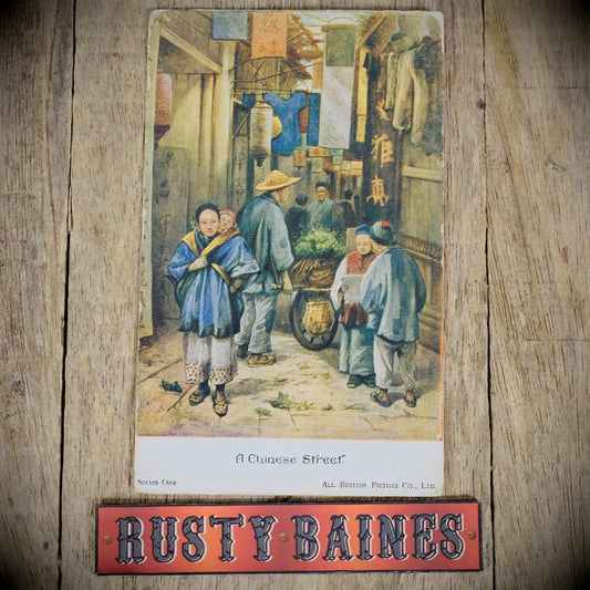Postcard, All British Picture Co Art Card, A Chinese Street, Printed