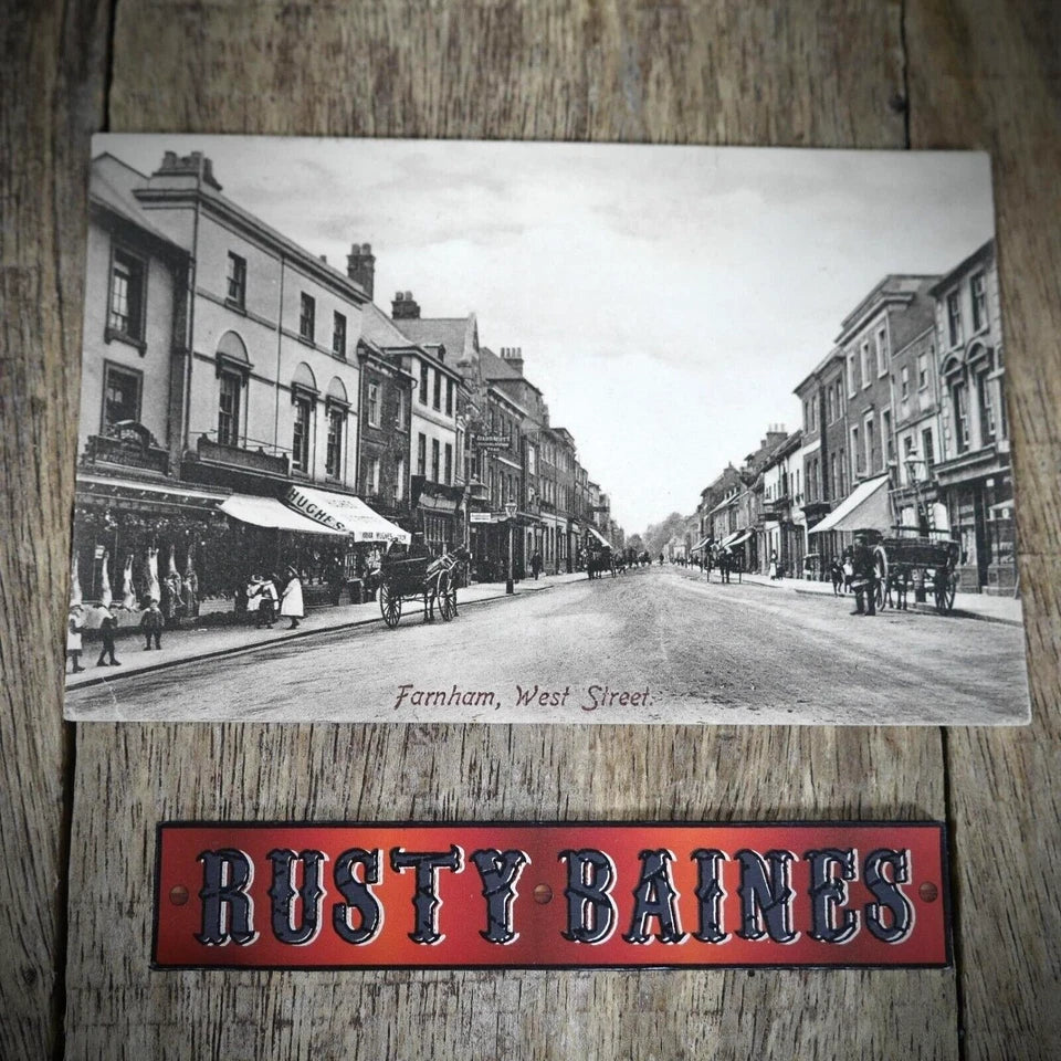 Postcard, Farnham, West Street, Butchers Shops Etc. 1906 Printed