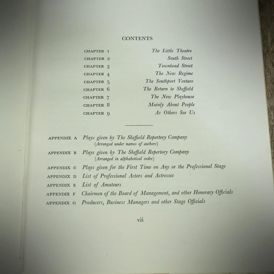 The Sheffield Repertory Theatre: A History, T Alec Seed, 1959 Hardcover