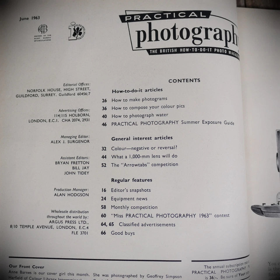 Vintage Practical Photography Magazine June 1963