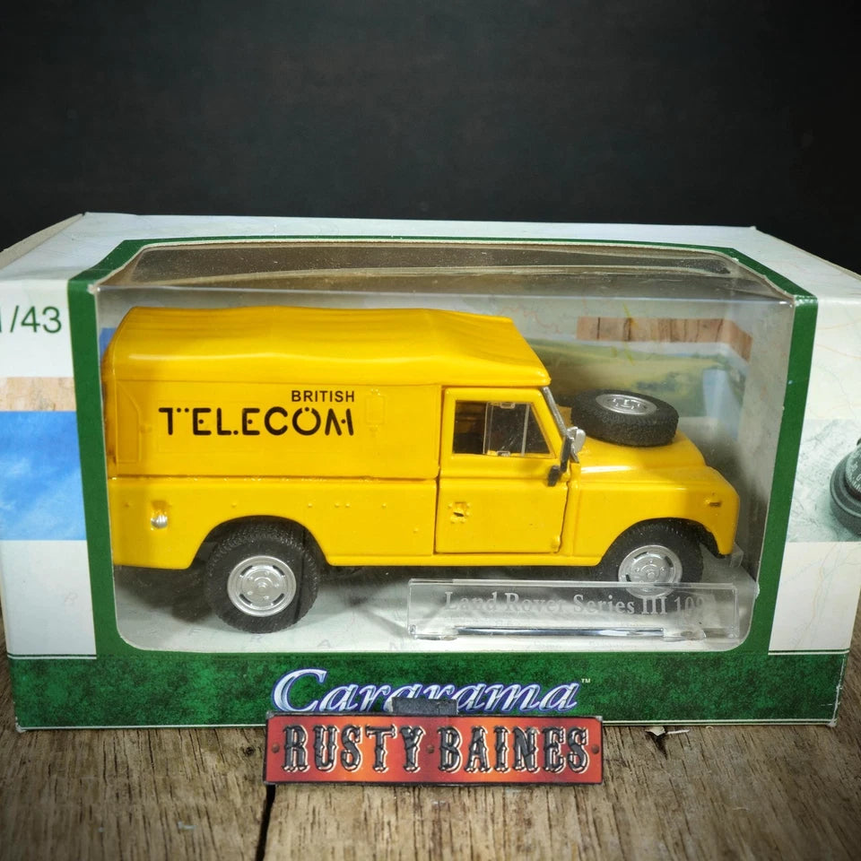 Hongwell Cararama Land Rover Series III/3 109 British Telecom 4x4, Yellow