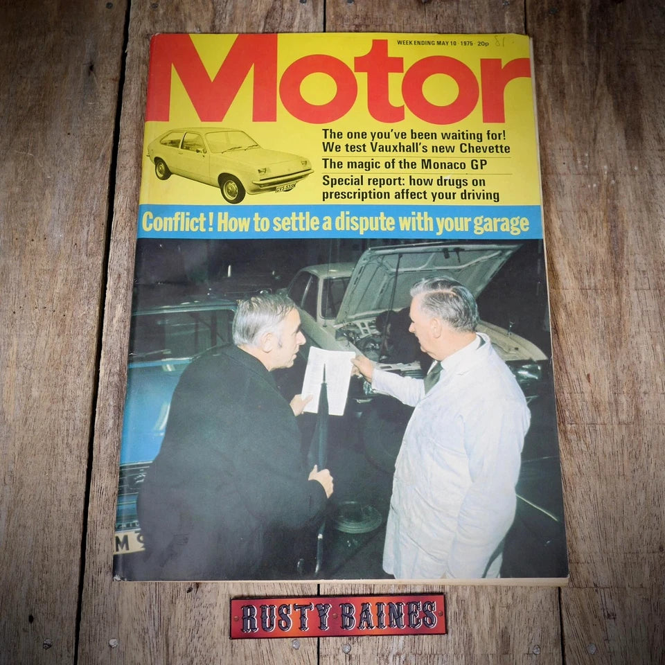 Back Issue Magazine Motor May 10 1975 Vauxhall Chevette, Cortina Savage MK3