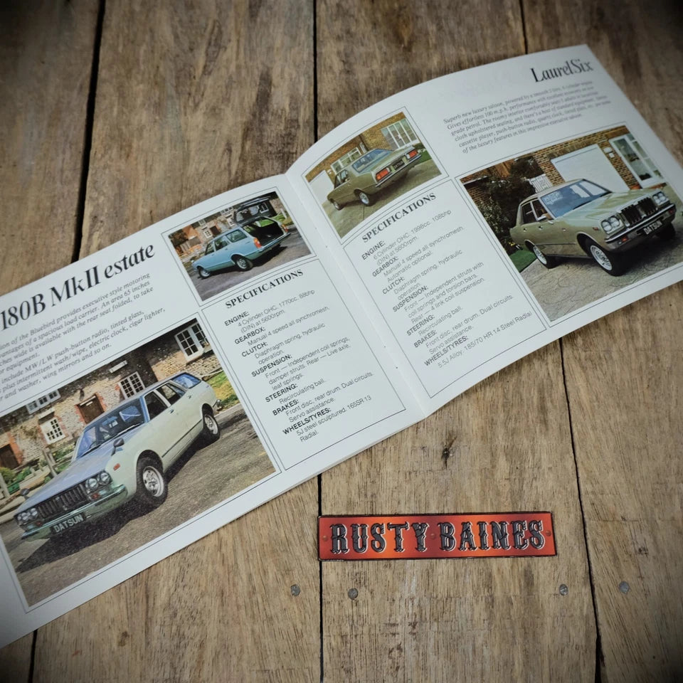 Sales Brochure, Datsun (Nissan) UK Range 1977 & Price List, 260Z, 120Y, Bluebird