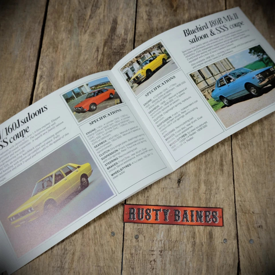 Sales Brochure, Datsun (Nissan) UK Range 1977 & Price List, 260Z, 120Y, Bluebird