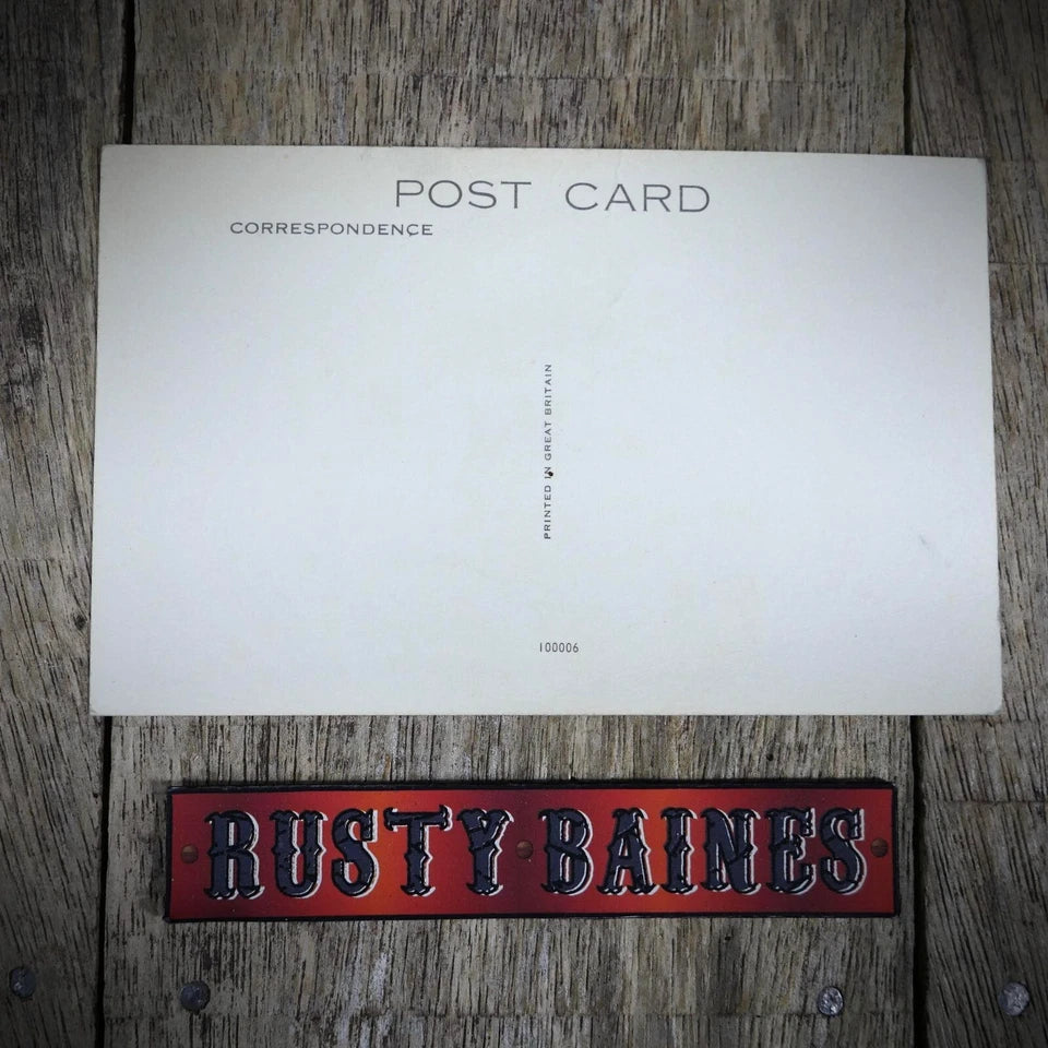 Postcard, Comic, 1960s Bank Robbery, Big Boob Cashier