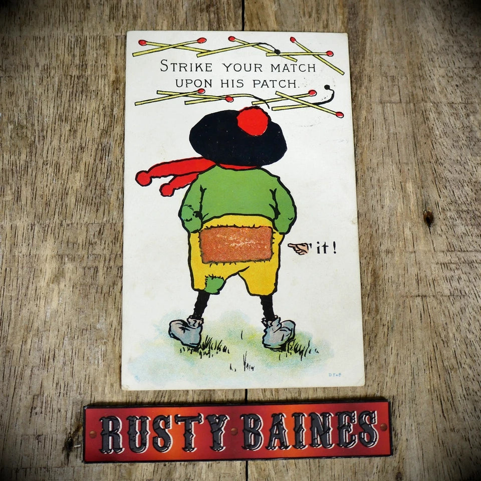 Postcard, Comic, Strike Your Match, Match Striker Novelty Card