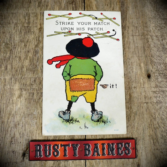 Postcard, Comic, Strike Your Match, Match Striker Novelty Card