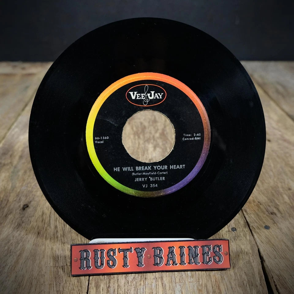Record 7" Single, Jerry Butler, He Will Break Your Heart, Soul