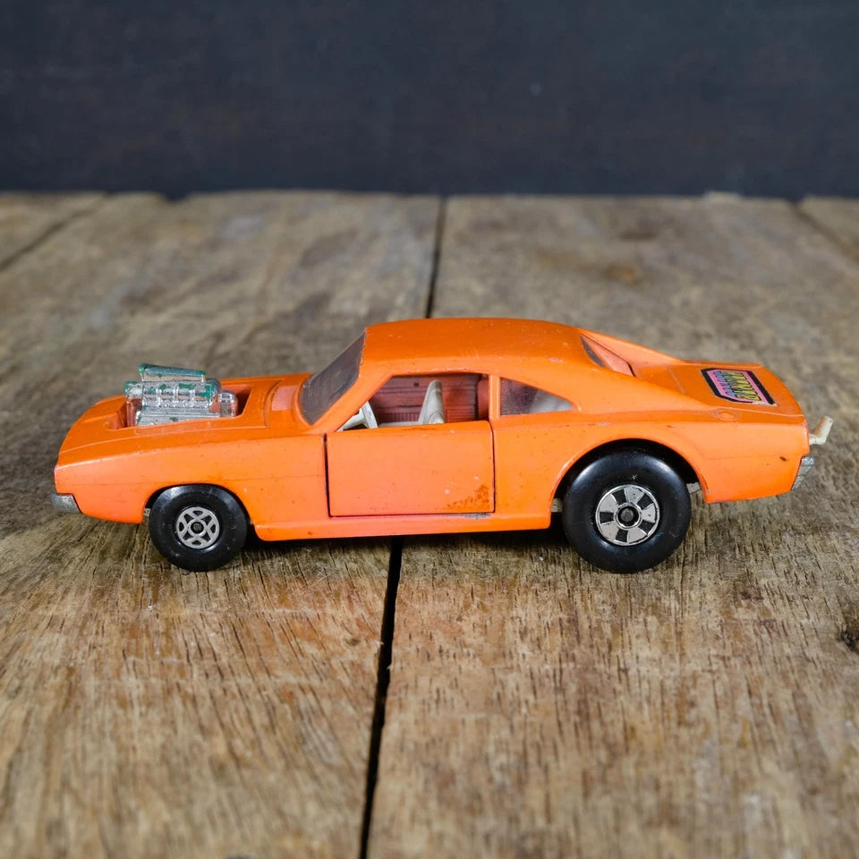 Original Vintage Matchbox Speed Kings K-22 Dodge Dragster, Orange V8, No Box