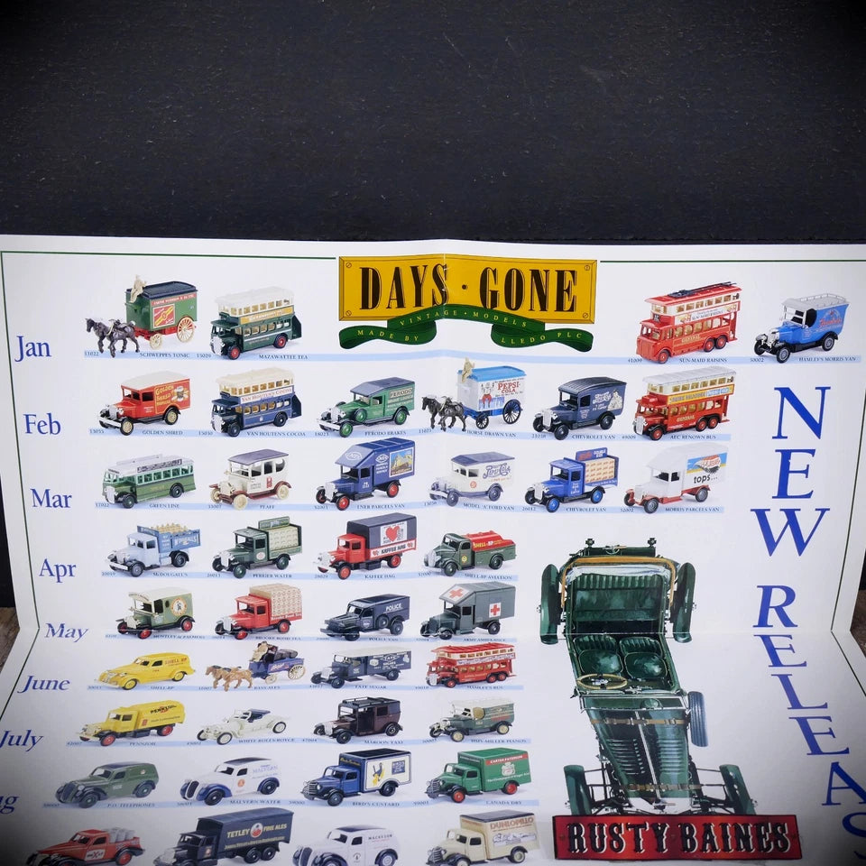 Lledo Days Gone By Diecast Models Toy Car Bus Van Poster for 1993
