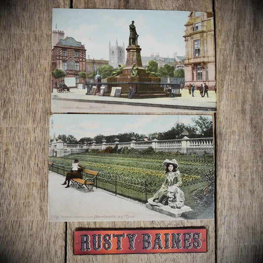 Postcards x2 Newcastle Upon Tyne, Early 1900s', Leazes Park Etc