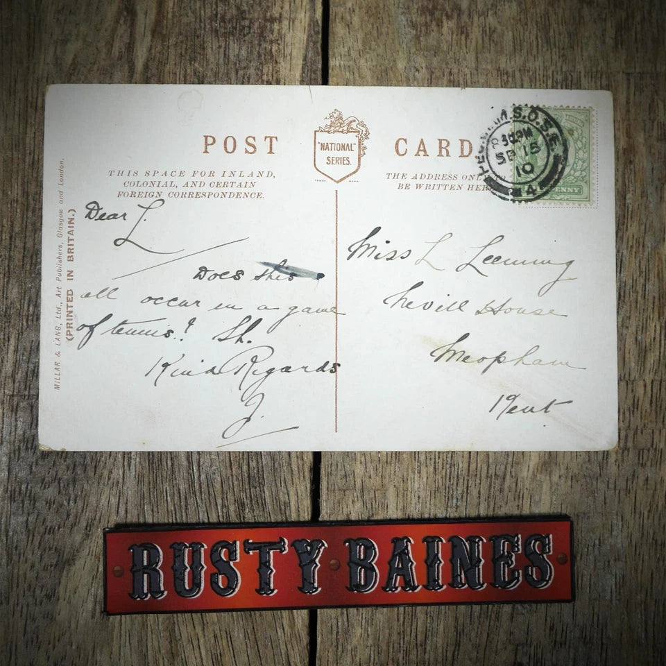 Postcard, Edwardian Tennis Player Romance