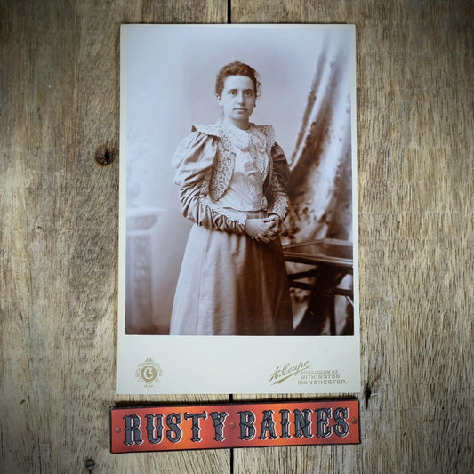 Cabinet Card Victorian Photo, Portrait of Lady in Dress, Coupe of Withington