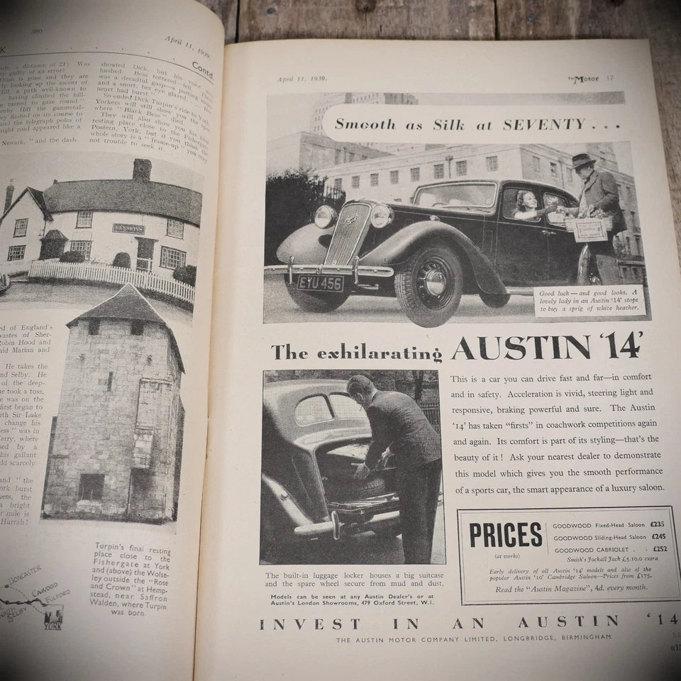 Vintage Motor Magazine April 11th 1939 Pre-WW2 Brooklands