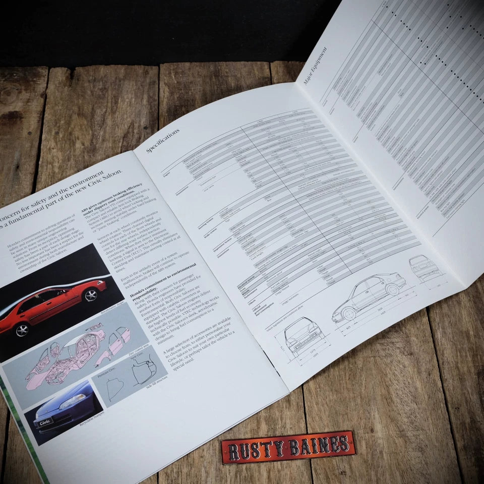 Car Brochure, Honda Civic Saloon, Undated Circa 1991