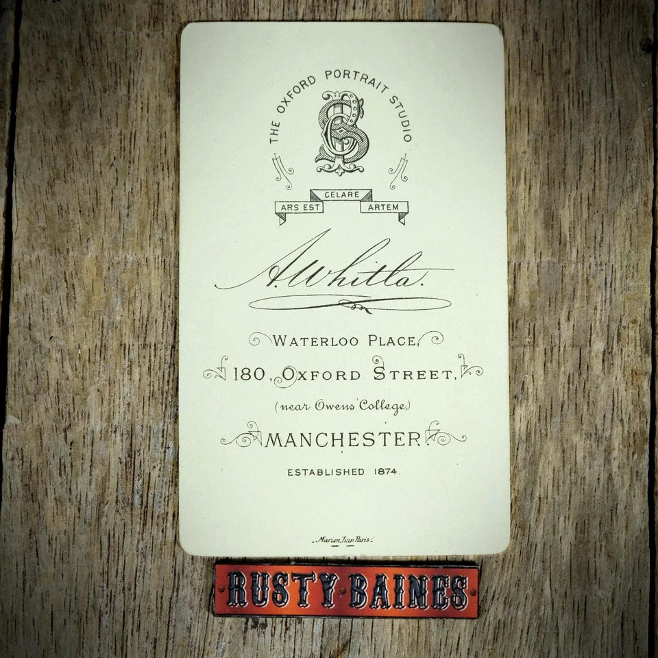 Carte de Visite (CDV) Portrait of Mature Victorian Man with Flute/Recorder, A Whitla, Manchester