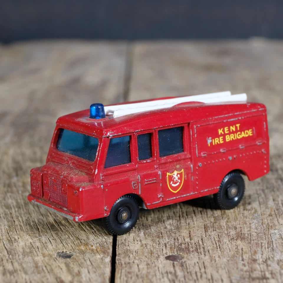 Original Vintage Matchbox/Lesney Land Rover Fire Truck, Kent Brigade, No Box