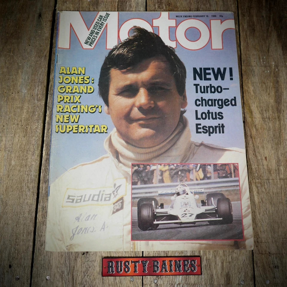 Back Issue Magazine Motor February 16 1980 Lotus Espirit, Peugeot 604 D Turbo
