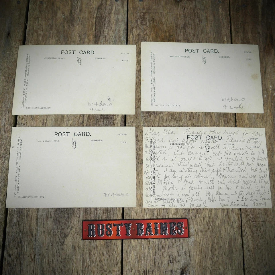 Postcard, Comic x4, Edwardian Policeman, Maid, Diablo Game